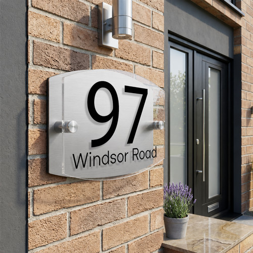 Personalised door number sign - personalised,