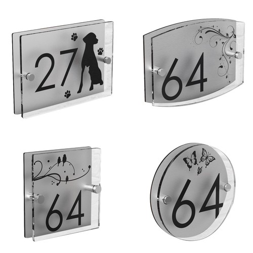 House number plaques patterned - number,
