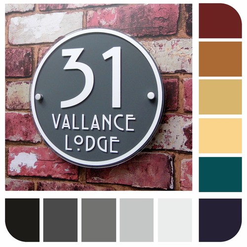 House signs modern address - house,