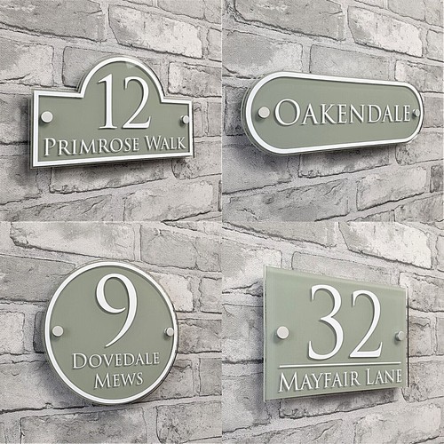 Personalised house number sign - house,