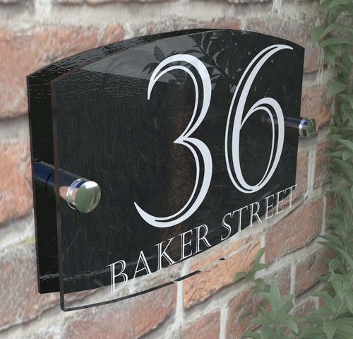 Contemporary house sign plaque - contemporary,