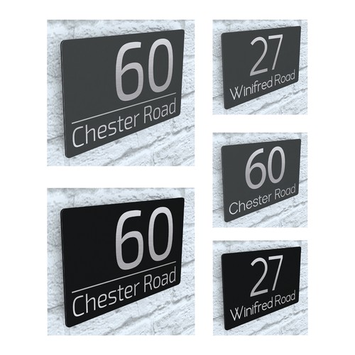 Floating house number plaques - number,