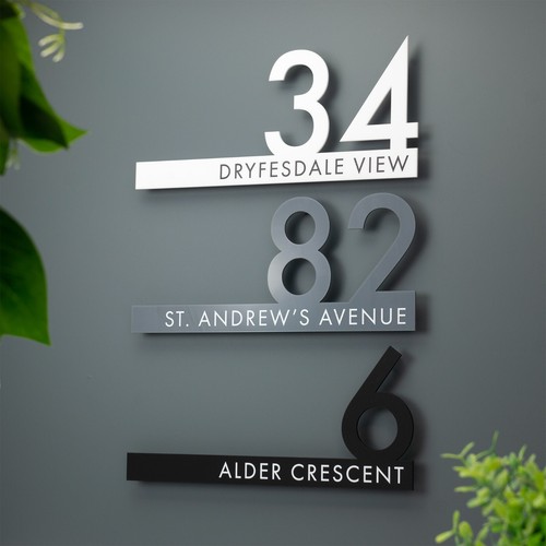House cut number sign - cut,