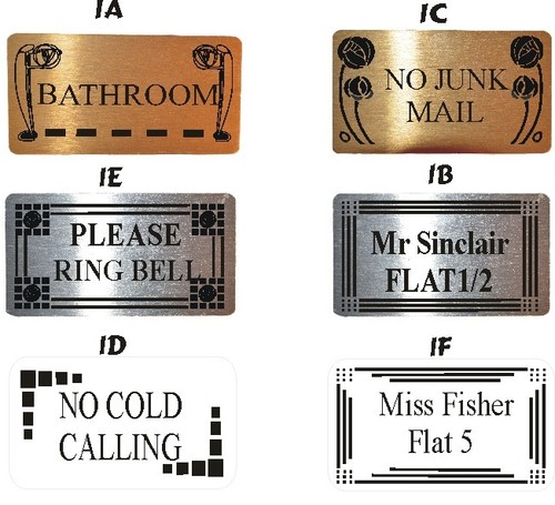 Door name plates sizes - door, 2