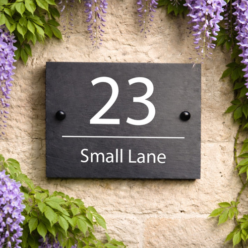 Slate house number - , sign