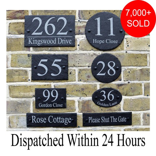 Rustic slate house gate sign - gate,