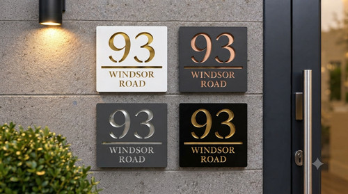 House number plaques door sign - door,