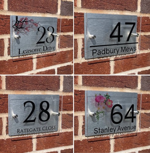 House number plaques floral - house,