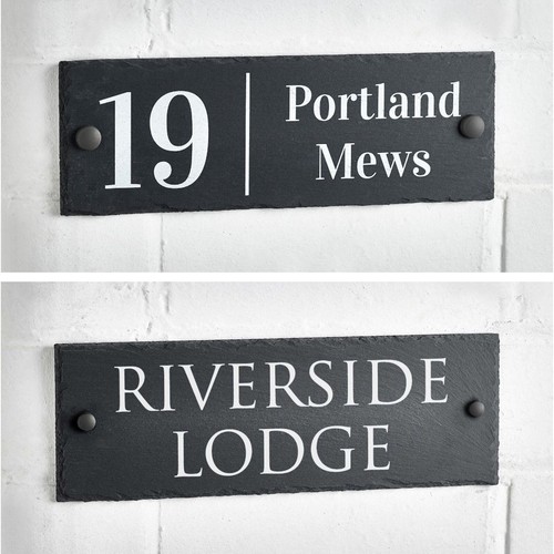 Slate house sign - house, rustic