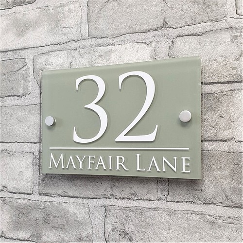 Sage green house number signs - sage,